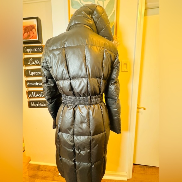 Andrew Marc Black Puffer Coat with Fur Trim - Picture 9 of 11